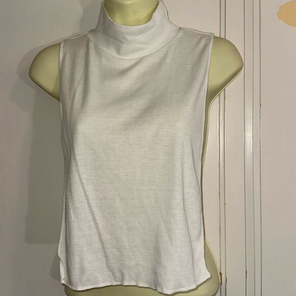 Vintage Transform KM white polyester/cotton mock turtleneck dickie - Picture 1 of 5